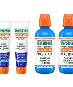 TheraBreath Fresh Breath Oral Rinse & Healthy Gums Toothpaste Bundle