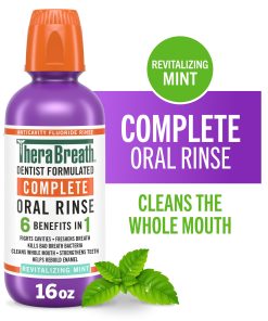 TheraBreath Complete Mouthwash, 6-in-1 Beneﬁts, Alcohol-Free, Revitalizing Mint