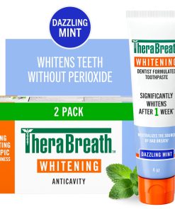 TheraBreath Whitening Toothpaste, Peroxide-Free & Anticavity, Dazzling Mint